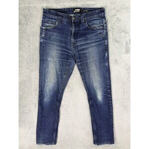 Off The Grid Jeans Mens 33x32 Blue Dark Wash Taper Fit Hideout 2.0 Pant Biker